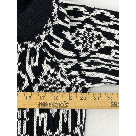 Fashion Bug Women's Black White Full Zip Collared Cardigan Sweater Size XL - Picture 9 of 11